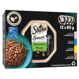 SHEBA Sauce Collection Seleção Mista Carne, Peixe e Legumes 12x85g