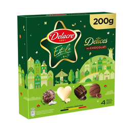 DELACRE Surtido de galletas estrella delicias de chocolate 200 g
