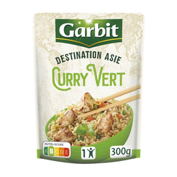 GARBIT Poulet et riz curry vert aux épices Destination Asie express 1 personne 300g
