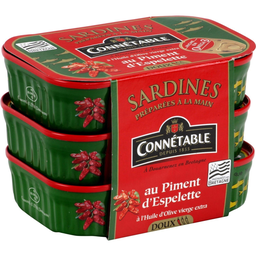 CONNETABLE Sardinhas com puré de Pimenta de Espelette 3x102g