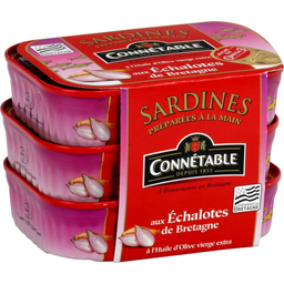 CONNETABLE Sardinhas em azeite virgem extra com chalotas da Bretanha 3x135g