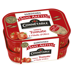 CONNETABLE Sardinhas sem espinhas em azeite virgem extra e molho de tomate 196 g