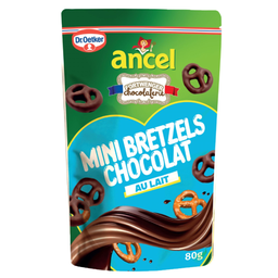 ANCEL Mini Bretzel Salgado Coberto com Chocolate de Leite 80 g