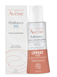 AVENE Hydrance RICHE Crema hidratante + Tolérance Loción desmaquillante, 40 ml + 100 ml