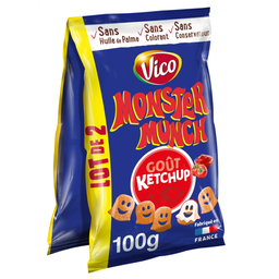 MONSTER MUNCH Bolachas insufladas sabor ketchup 2 saquetas de 100 g