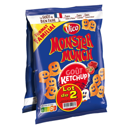 MONSTER MUNCH Aperitivos de batata ketchup lote de 2 saquetas de 135 g