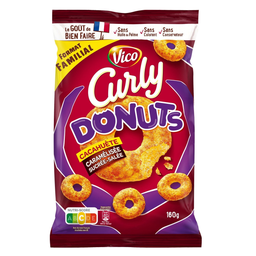 CURLY Biscuits Apéritifs Donuts Soufflés Cacahuète Caramélisée