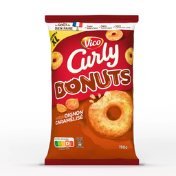 CURLY Biscuits soufflés donuts saveur oignons caramélisés 190 g