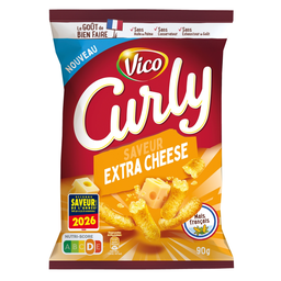 CURLY Biscuits Apéritifs Soufflés à la Cacahuète Saveur Fromage 90 g