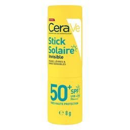 CERAVE Stick Solaire Invisible Spf 50+ pour Visage, Lèvres et Zones Sensibles 8 g