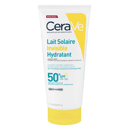 CERAVE Lait Solaire Invisible Hydratant SPF 50+ Visage et Corps 177 ml