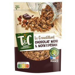 TERRES ET CEREALES Crocantes de chocolate negro e nozes pecã bio 375 g
