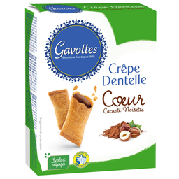 GAVOTTES Biscuits dentelles fourrés cacaotée à la noisette 90 g