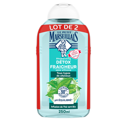 LE PETIT MARSEILLAIS Champú Détox Tomillo y Té Verde Bio, lote de 2x250ml