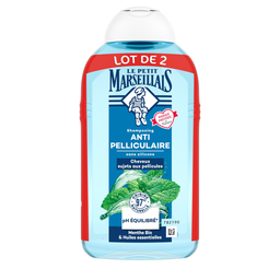 LE PETIT MARSEILLAIS Champú Anticaspa Menta Bio y Aceites Esenciales 2x250ml