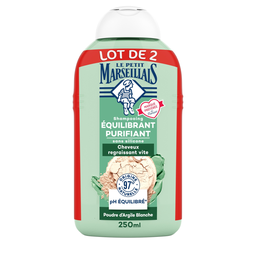 LE PETIT MARSEILLAIS Champú Equilibrante Purificante Arcilla Blanca 2x250ml