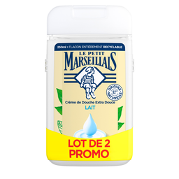 LE PETIT MARSEILLAIS Gel de ducha extra suave leche 2x250ml