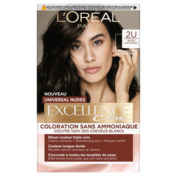 BRUN Coloration Universelle 2U Couvre 100% Cheveux Blancs Excellence Nudes L'OREAL PARIS