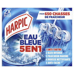 HARPIC Toilet Blocks Blue Water 5in1 box of 2 pieces