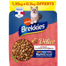 BREKKIES Croquettes au boeuf au poulet aux légumes pour chat + 1.35 kg