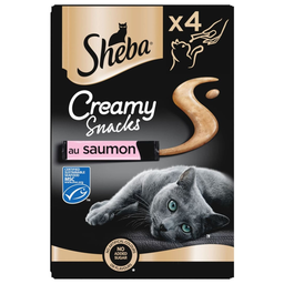 SHEBA Creamy Snacks Petiscos de salmão para gatos adultos 4 x 12 g