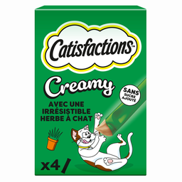 CATISFACTIONS Premios para Gato Creamy con Hierba Gatera 4 sticks