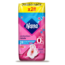 NANA Serviettes Hygiéniques V-Protection Deo Frais Ultra Régulier Plus, pack de 28