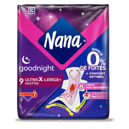 NANA Serviettes Hygiéniques Ultra Goodnight Extra Large x9