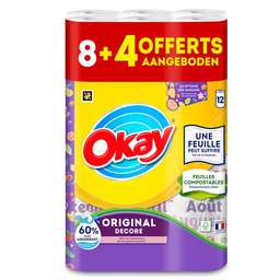 OKAY Rolo de cozinha decorado 8+4 rolos