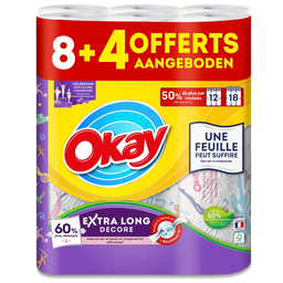 OKAY Rolo de cozinha XXL decorado 8+4 rolos