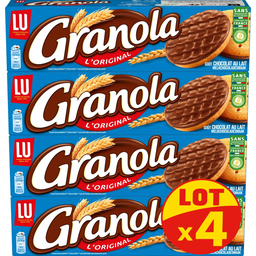 GRANOLA Biscuits sablés nappés de chocolat au lait 4 paquets 4x200g