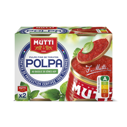MUTTI Pulpa de tomate con albahaca 2 x 400 g