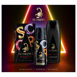 SCORPIO Coffret Scandalous Eau de toilette 75ml - Un déodorant 150ml - Un gel douche Noir Absolu 250ml