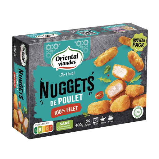 [3700141405098] NUGGETS POULET 400G HALAL ORIENTAL VIANDES