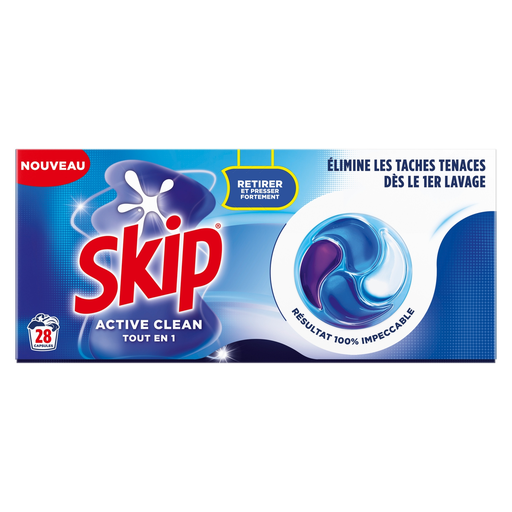 [8720181892110] SKIP Lessive en capsules Tout en 1 Active Clean 522 g