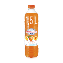 CRISTALINE Boisson à l'eau de source au jus de fruits pêche 1.5 L