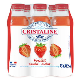 CRISTALINE Eau de source aromatisée fraise 6 x 50 cl