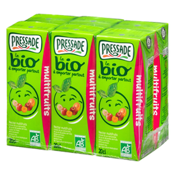 PRESSADE Nectar multifruits bio sans pulpe briquettes 6x20 cl