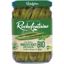 ROCHEFONTAINE Haricots verts extra-fins Bio l'unité de net égoutté 280g