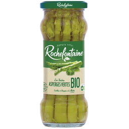 ROCHEFONTAINE Asperges vertes cueillies et rangées à la main bio 185g