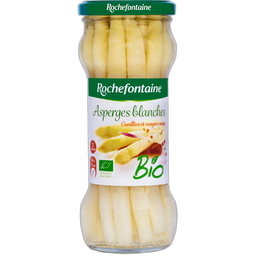ROCHEFONTAINE Asperges blanches cueillies et rangées à la main bio 205g