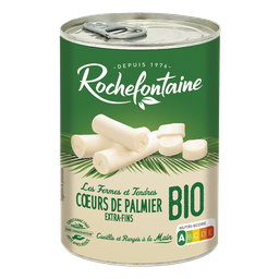 ROCHEFONTAINE Cœurs de palmiers bio extra-fins cueillis à la main 220g