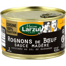 LARZUL MAISON Rognons de boeuf sauce madère cuisinés au sel de Guérande en conserve 2 portions 410 g