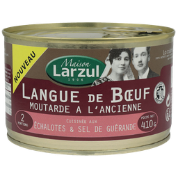 LARZUL Langue de bœuf moutarde l'ancienne, échalotes et sel de Guérande 410 g
