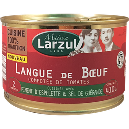 LARZUL Langue de boeuf compotée de tomates, piment d'espelette et sel de Guérande 410 g