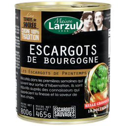 LARZUL Escargots de Bourgogne belle grosseur 10 douzaines 800 g