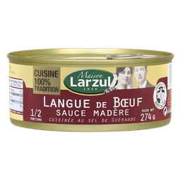 LARZUL Langue de bœuf sauce Madère cuisinée au sel de Guérande 274 g