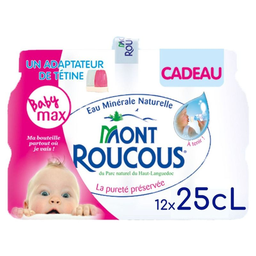 MONT ROUCOUS eau minérale naturelle plate bouteilles 12X25cl