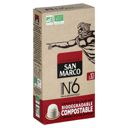 SAN MARCO café capsules n° 6 BIO: le paquet de 10