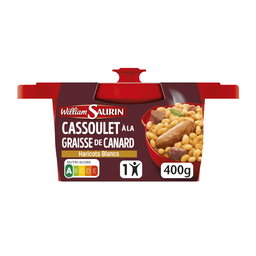 WILLIAM SAURIN Cassoulet la graisse de canard et aux haricots blancs Le plat individuel micro ondable de 400 g